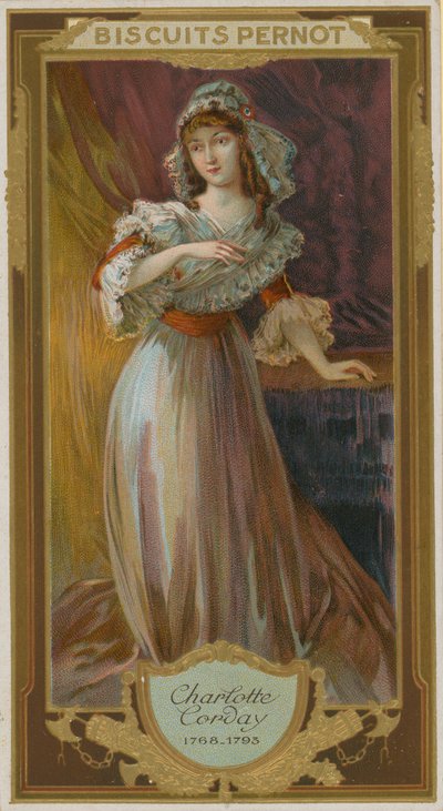 Charlotte Corday, Mörderin des französischen Revolutionärs Jean-Paul Marat von French School