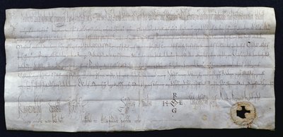 Urkunde, unterzeichnet von Hugues I. Capet (941-996), König von Frankreich, 988 von French School
