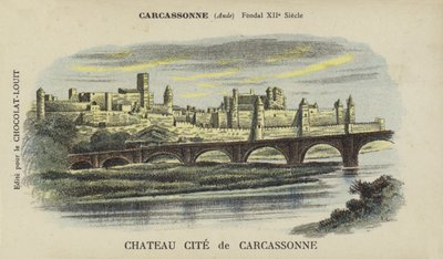 Schloss und Stadt Carcassonne, Carcassonne, Aude von French School