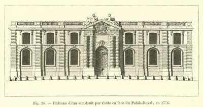 Wasserschloss gebaut von Cotte gegenüber dem Palais-Royal, im Jahr 1776 von French School