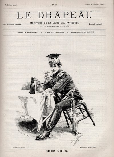 Chez Nus - Titelblatt von „Die Flagge - Monitor der Liga der Patrioten“ - 4. Oktober von French School