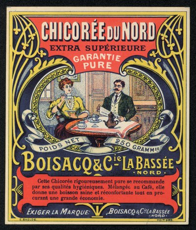 Chicoree du Nord, Boisacq und Cie la Bassee, Werbung von French School