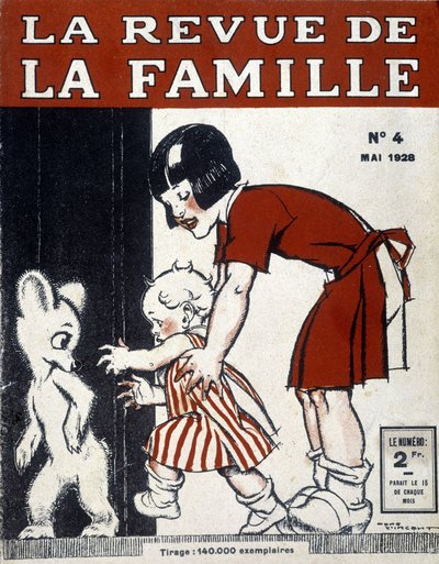 Kinder und Pooh. Titelblatt der "La revue de la famille" vom Mai 1928. von French School