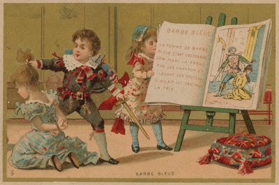 Kinder spielen die Geschichte von Blaubart nach von French School