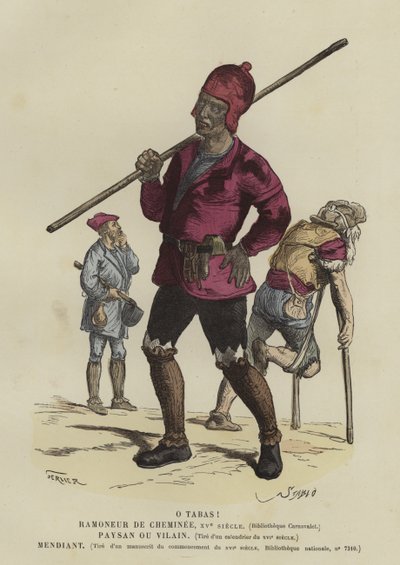 Schornsteinfeger, Bauer und Bettler, 15. Jahrhundert von French School