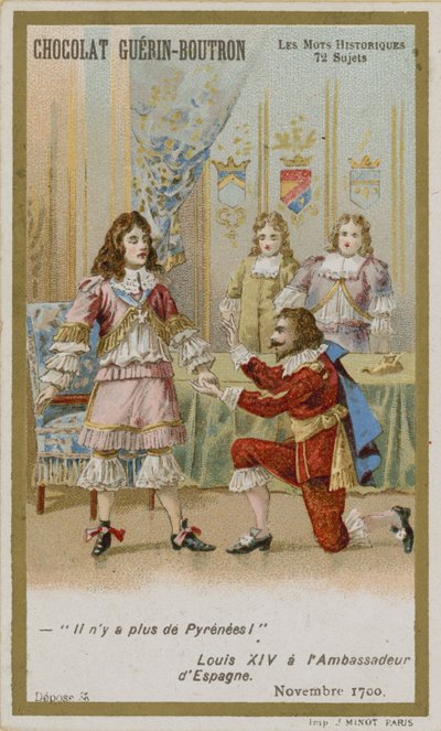 Chocolat Guerin-Boutron Handelskarte, Serie Historische Worte von French School