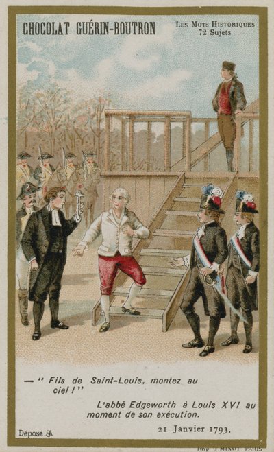 Chocolat Guerin-Boutron Handelskarte, Serie Historische Worte von French School