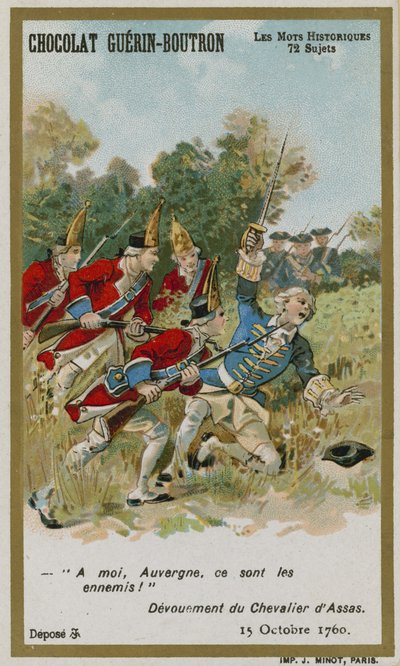 Chocolat Guerin-Boutron Handelskarte, Serie Historische Worte von French School