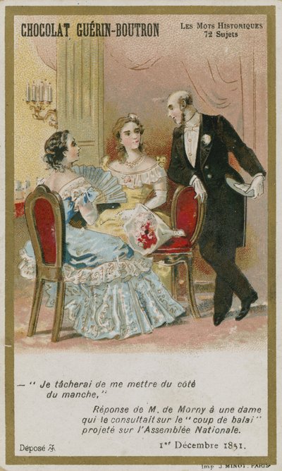 Chocolat Guerin-Boutron Sammelkarte, Historische Wörter Serie von French School