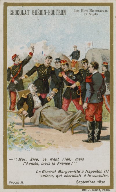 Chocolat Guerin-Boutron Sammelkarte, Historische Wörter Serie von French School