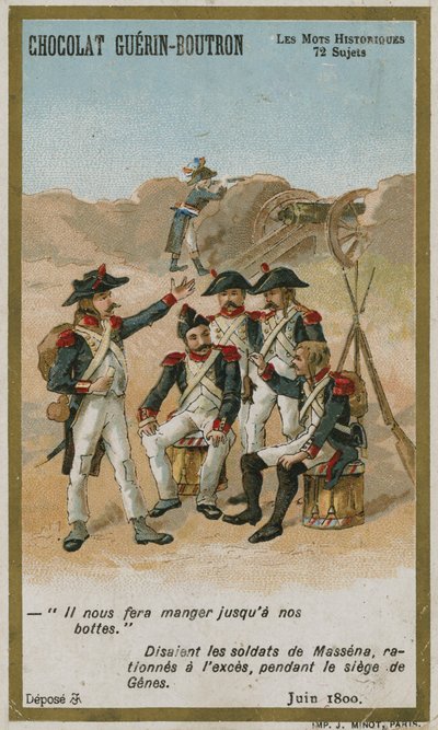 Chocolat Guerin-Boutron Sammelkarte, Historische Wörter Serie von French School