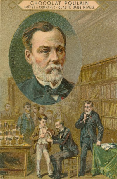 Chocolat Poulain Handelskarte, Louis Pasteur von French School
