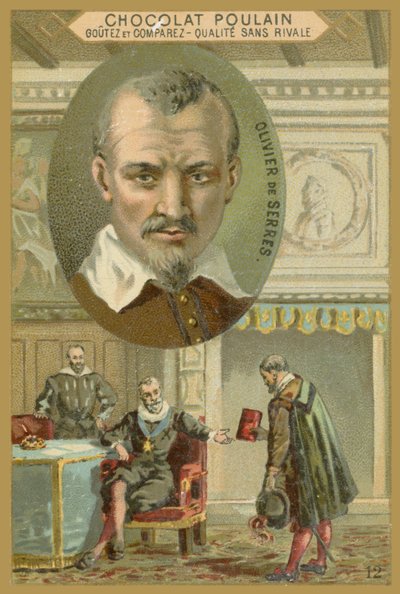 Chocolat Poulain Handelskarte, Olivier de Serres von French School