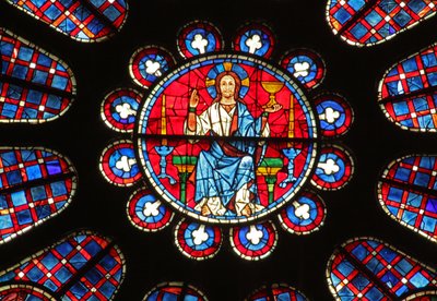 Christus mit einem Kelch und zwischen zwei Kerzenständern von French School