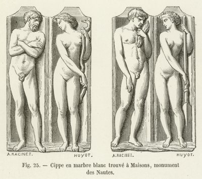 Cippus aus weißem Marmor gefunden in Maisons, Monument der Nautes von French School