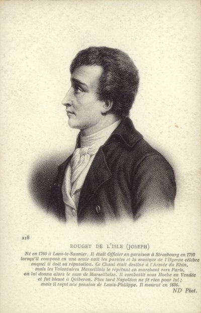 Claude Joseph Rouget de Lisle von French School