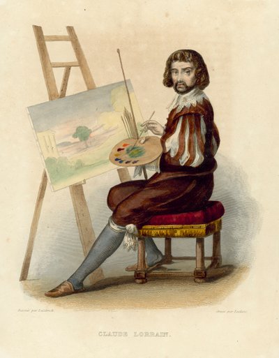 Claude Lorrain (farbige Gravur) von French School