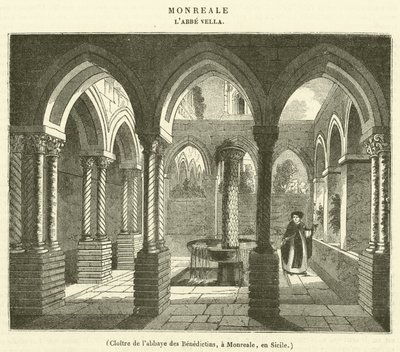 Kreuzgang der Benediktinerabtei in Monreale, Sizilien von French School