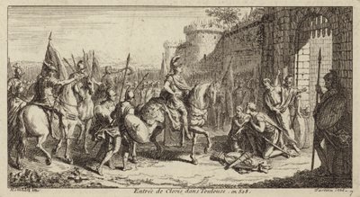 Chlodwig I., König der Franken, betritt Toulouse nach dem Sieg über die Westgoten, 508 von French School
