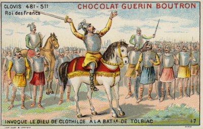 Chlodwig I. ruft den Gott von Chlotilde in der Schlacht von Tolbiac, 496, an von French School