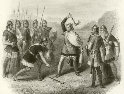 Chlodwig und sein rebellischer Soldat, 487 von French School