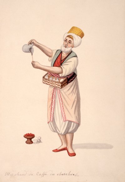 Kaffeeverkäufer, osmanische Periode, drittes Viertel des 18. Jahrhunderts von French School