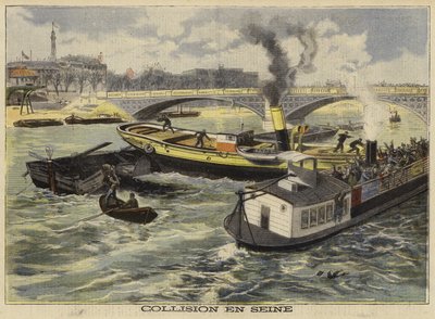 Kollision auf der Seine, Paris, 1897 von French School