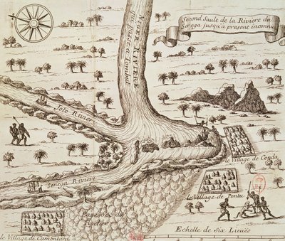 Zusammenfluss des Schwarzen, des Joto und des Senegal, Illustration aus 