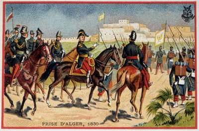 Eroberung von Algerien: Marschall de Bourmont (Louis Auguste, Graf von Bourmont) (1773-1846) bei der Einnahme von Algier von French School