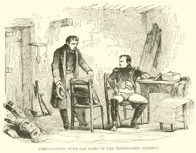 Beratung mit Las Cases im topografischen Kabinett (Gravur) von French School
