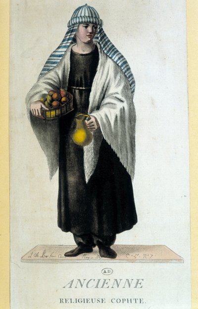 Koptische Nonne in Ägypten im 18. Jahrhundert von French School