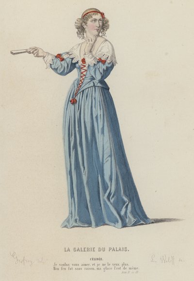 Corneille, La Galerie Du Palais, Akt II, Szene IX von French School