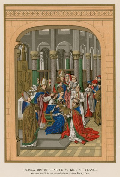 Krönung von Karl V., König von Frankreich von French School