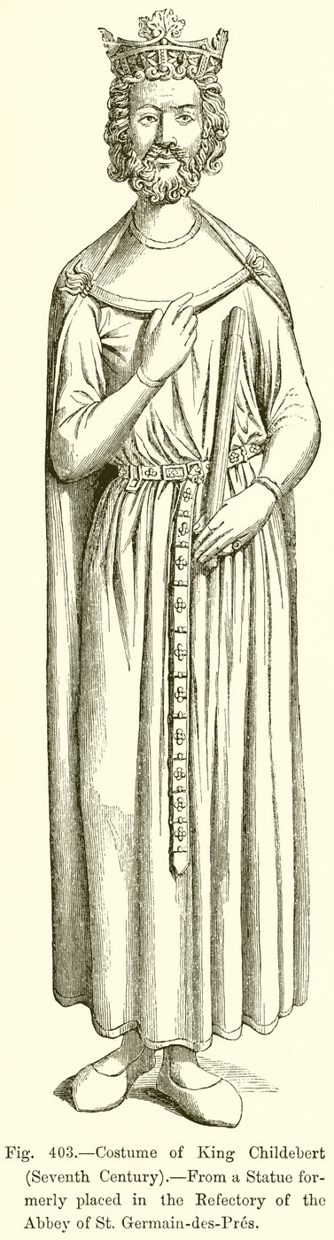 Kostüm von König Childebert von French School