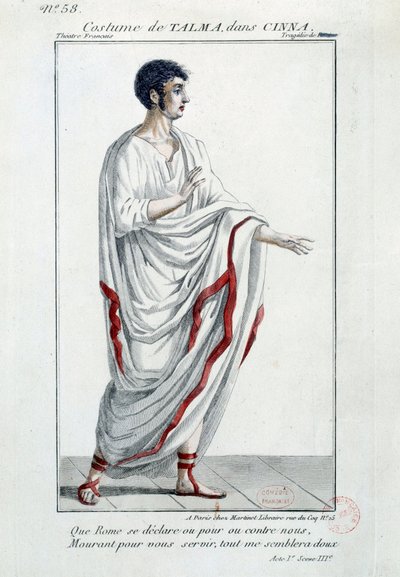 Kostüm des Komödianten François-Joseph Talma in der Tragödie „Cinna ou la Clémence d