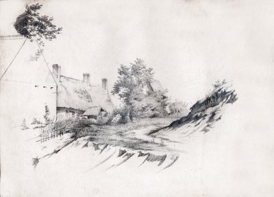 Hütte in Frankreich (Zeichnung, ca. 1850) von French School