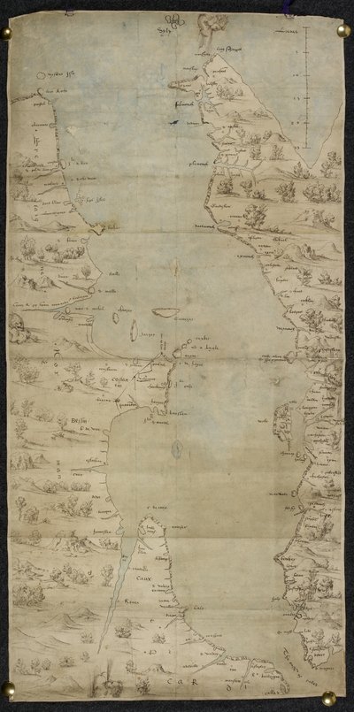 Karte des Ärmelkanals (Englische Südküste und Französische Nordküste) von Jean Rotz von French School