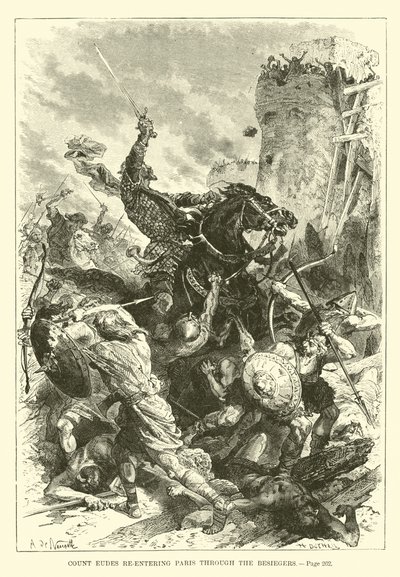 Graf Eudes kehrt durch die Belagerer nach Paris zurück von French School