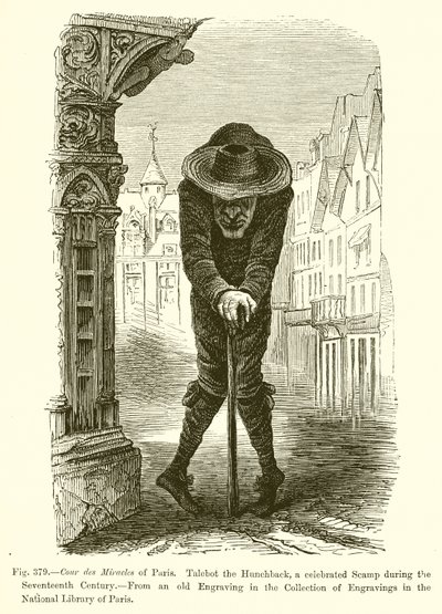 Cour des Miracles von Paris. Talebot der Bucklige, ein berühmter Gauner im 17. Jahrhundert von French School
