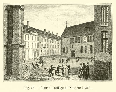 Hof des Kollegs von Navarre, 1780 von French School