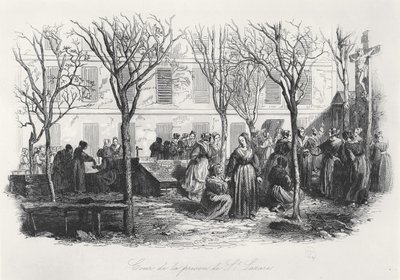 Hof des Pariser St. Lazare-Gefängnisses, ca. 1840 von French School
