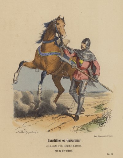 Coustillier oder Guisarmier aus dem Gefolge eines Mannes der Waffen, Ende des 14. Jahrhunderts von French School