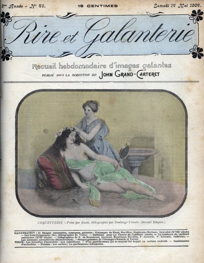 Covetterie nach Bazin in „Laughter And Galanterie“. Wöchentliche Sammlung galanter Bilder unter der Leitung von John Grand-Carteret. 1903-1904. von French School