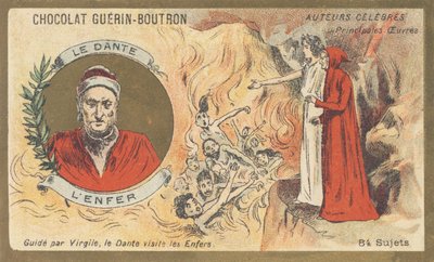 Dante Alighieri, bekannt als „Dante“ (1265-1321), florentinischer Dichter, Schriftsteller, Denker und Politiker, Autor von „Inferno“ von French School