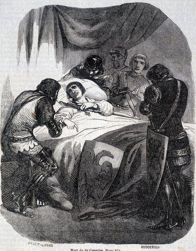 Tod von Du Guesclin im Jahr 1380 - in Histoire de France von L.-P. Anquetil von French School