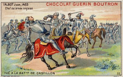 Tod von John Talbot in der Schlacht von Castillon von French School