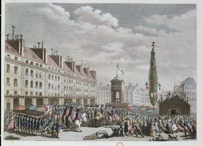 Erklärung der Verfassung, Place des Innocents, Paris, September 1791, 1791 von French School