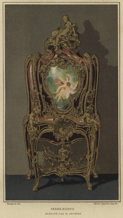 Dekorierte Serre-Bijoux von Joseph Emmanuel Zwiener, 19. Jahrhundert von French School