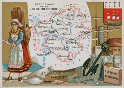 Departement Loire-Inférieure in Westfrankreich von French School