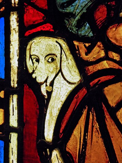 Darstellung eines Hundes - im St. Paulus Panel aus der Kapelle des Schlosses, Rouen? von French School